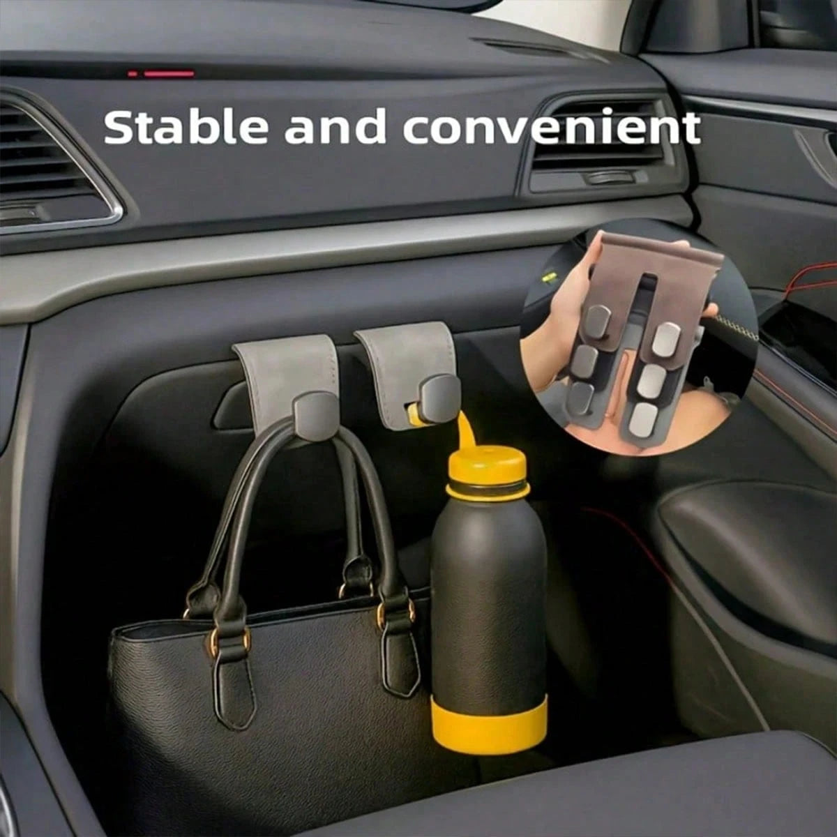 Multi-Function Car Storage Hook, Car Glove Box Storage Hook, Adjustable Roller Buckle, Hidden Decorative Double Hook, Multi-Function Car Storage Device, Strong Load-Bearing Capacity, Rear Seat Storage