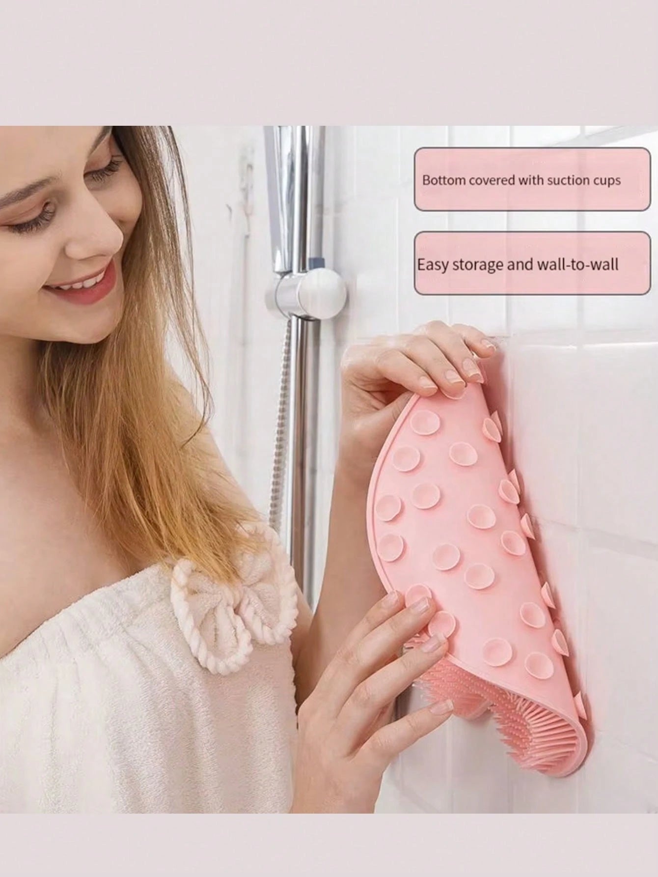 Multi-Piece Set, Home Bath Brush, Silicone Bath Massage Pad With Suction Cup, Foot And Back Shower Cleaning Brush, Wall-Mounted Back Cleaning Brush, Non-Slip Suction Cup Back Brush, Deep Cleansing Bod