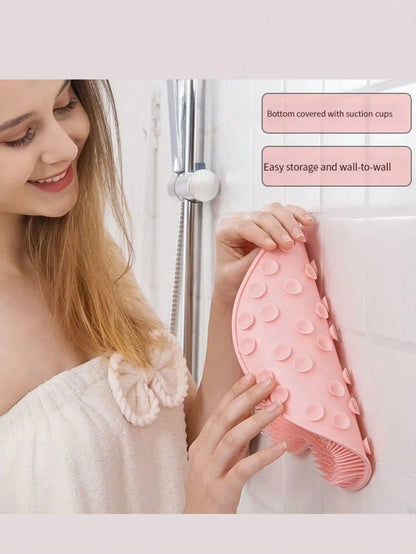 Multi-Piece Set, Home Bath Brush, Silicone Bath Massage Pad With Suction Cup, Foot And Back Shower Cleaning Brush, Wall-Mounted Back Cleaning Brush, Non-Slip Suction Cup Back Brush, Deep Cleansing Bod