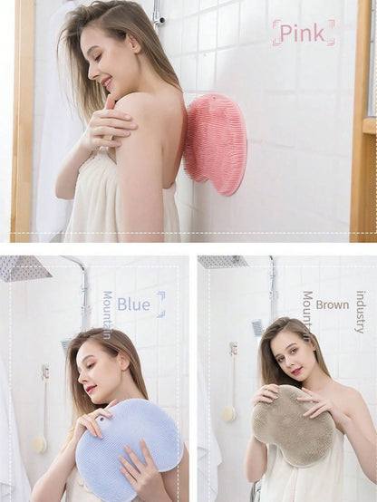 Multi-Piece Set, Home Bath Brush, Silicone Bath Massage Pad With Suction Cup, Foot And Back Shower Cleaning Brush, Wall-Mounted Back Cleaning Brush, Non-Slip Suction Cup Back Brush, Deep Cleansing Bod