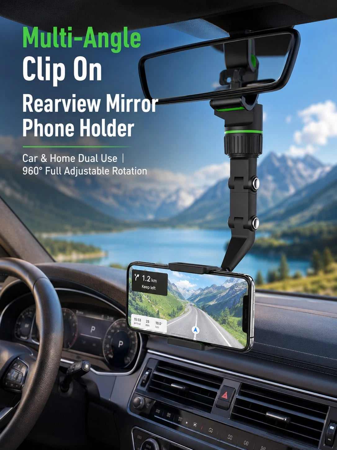 Multifunctional 360° Rotating Floating Phone Holder, Suitable For Car, Desk, Kitchen And Other Scenes