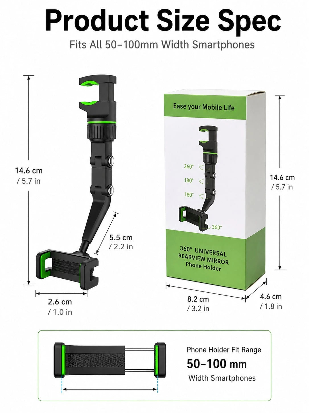 Multifunctional 360° Rotating Floating Phone Holder, Suitable For Car, Desk, Kitchen And Other Scenes