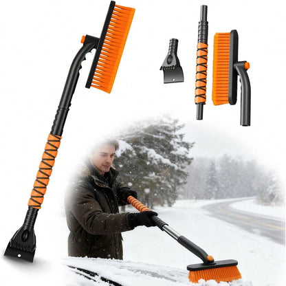 Multifunctional Telescopic Snowplow For Winter, Vehicle Snowplow, Extended Handle + Non-Slip Grip, Foldable And Compact For Easy Storage.