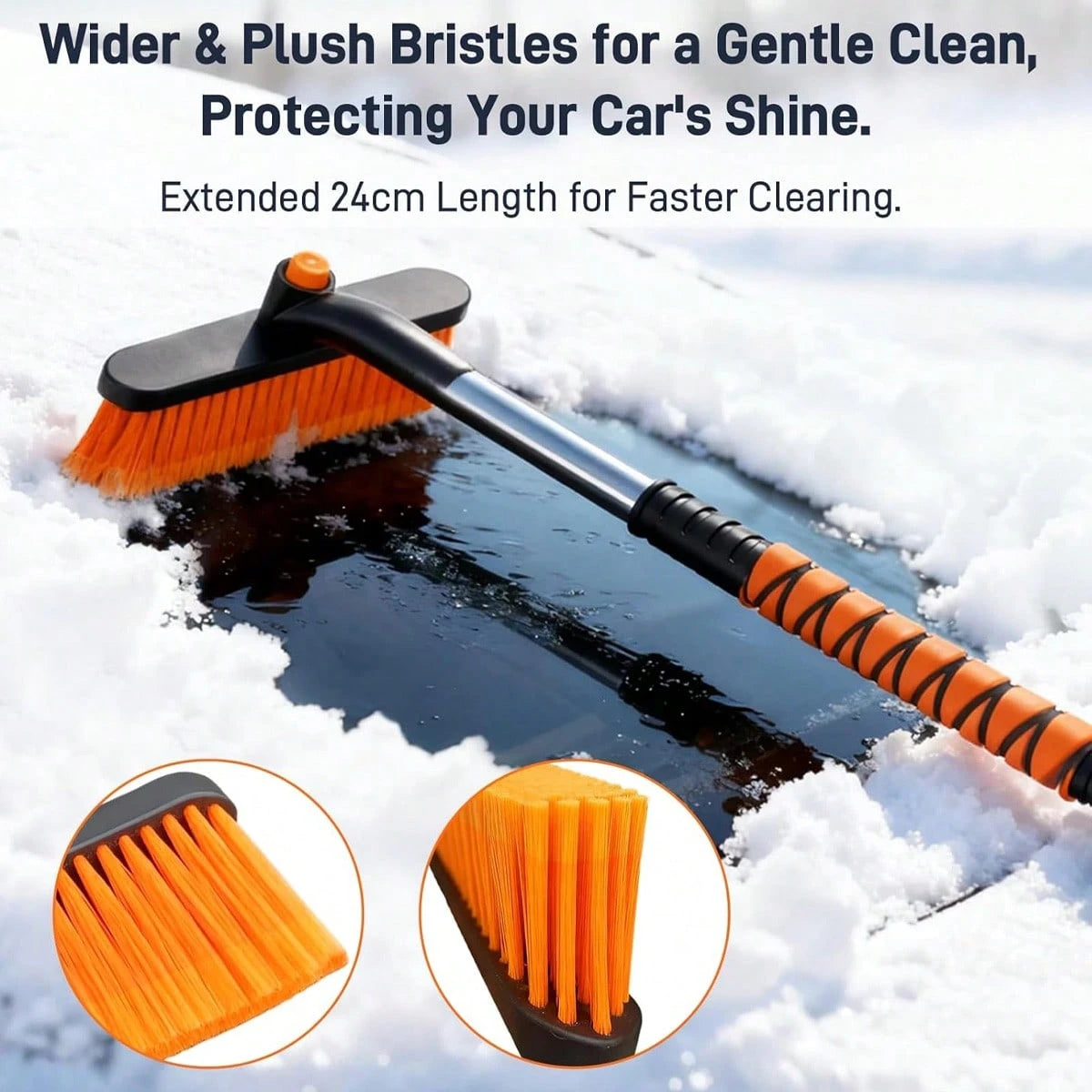 Multifunctional Telescopic Snowplow For Winter, Vehicle Snowplow, Extended Handle + Non-Slip Grip, Foldable And Compact For Easy Storage.