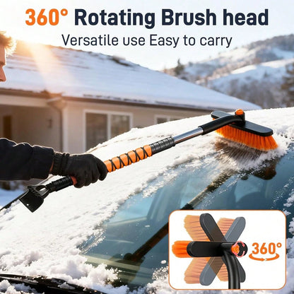 Multifunctional Telescopic Snowplow For Winter, Vehicle Snowplow, Extended Handle + Non-Slip Grip, Foldable And Compact For Easy Storage.