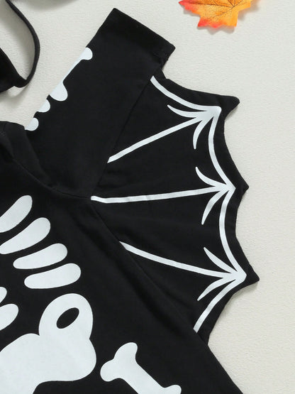 My First Halloween Bat Outfits Skeleton Jumpsuit Newborn Baby Boy Girl Halloween Outfit Bodysuit Romper With Hat