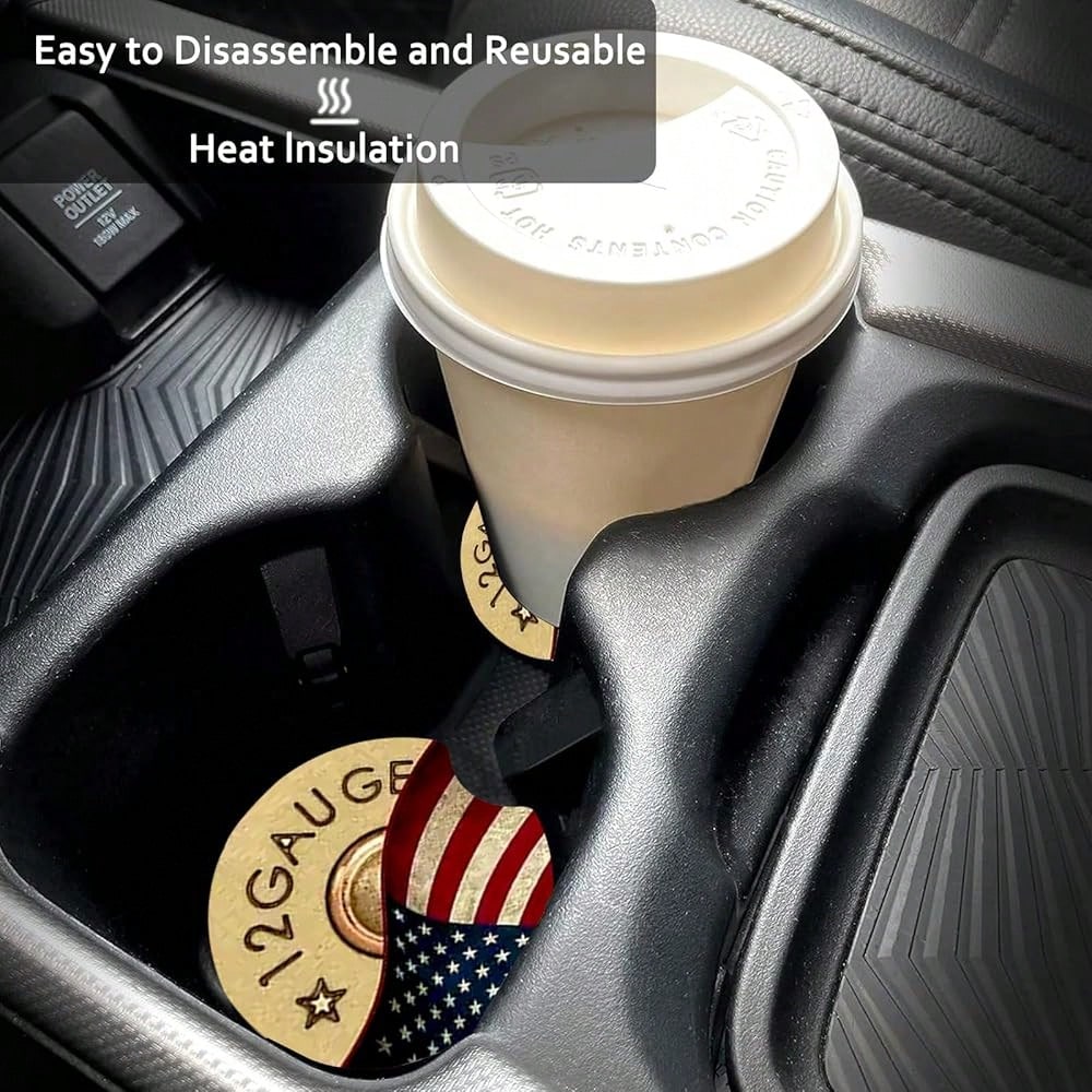 NEW- 2 Pack Car Coasters For Cup Holders,Brown Leopard Car Coasters,2.75" Universal Size Anti Slip Rubber Mat,Cheetah Cup Holder Decal,Cute Auto Accessories Interior For Women