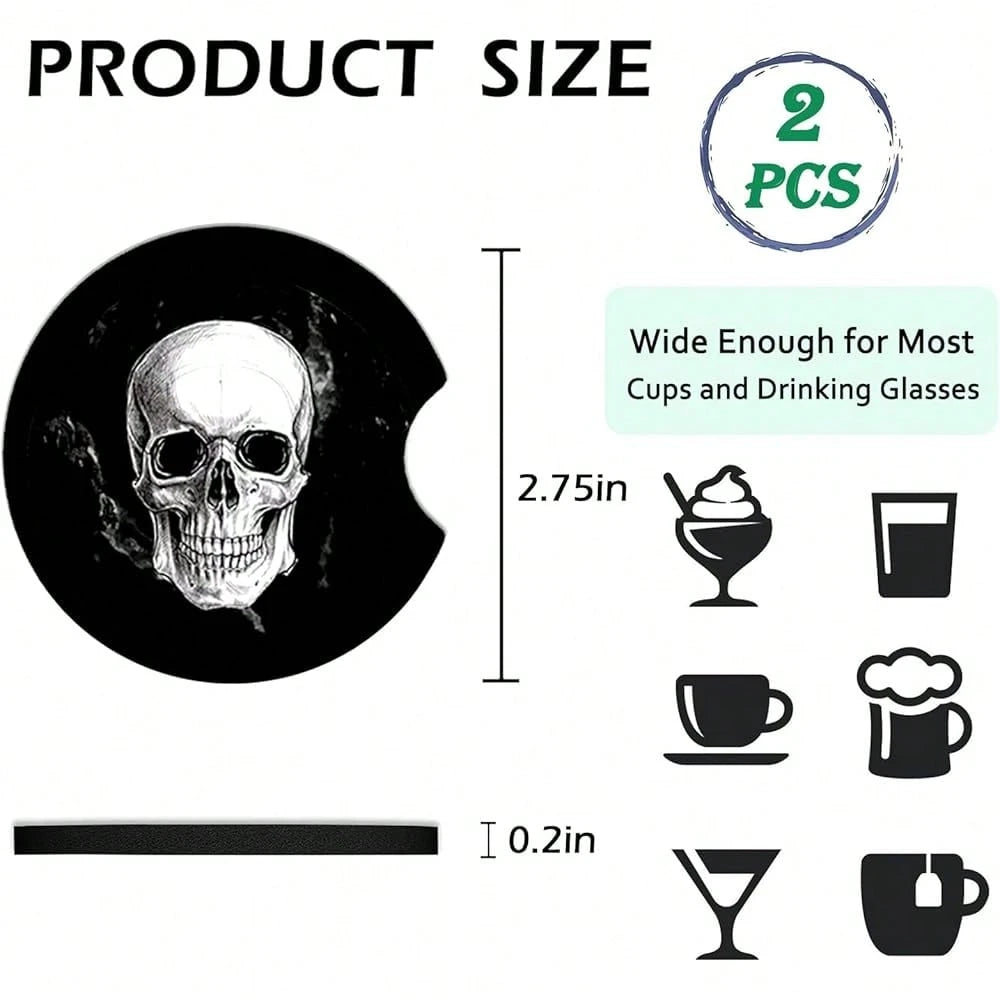NEW- 2 Pack Car Coasters For Cup Holders,Brown Leopard Car Coasters,2.75" Universal Size Anti Slip Rubber Mat,Cheetah Cup Holder Decal,Cute Auto Accessories Interior For Women