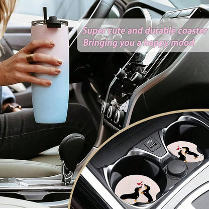 NEW- 2 Pack Car Coasters For Cup Holders,Brown Leopard Car Coasters,2.75" Universal Size Anti Slip Rubber Mat,Cheetah Cup Holder Decal,Cute Auto Accessories Interior For Women