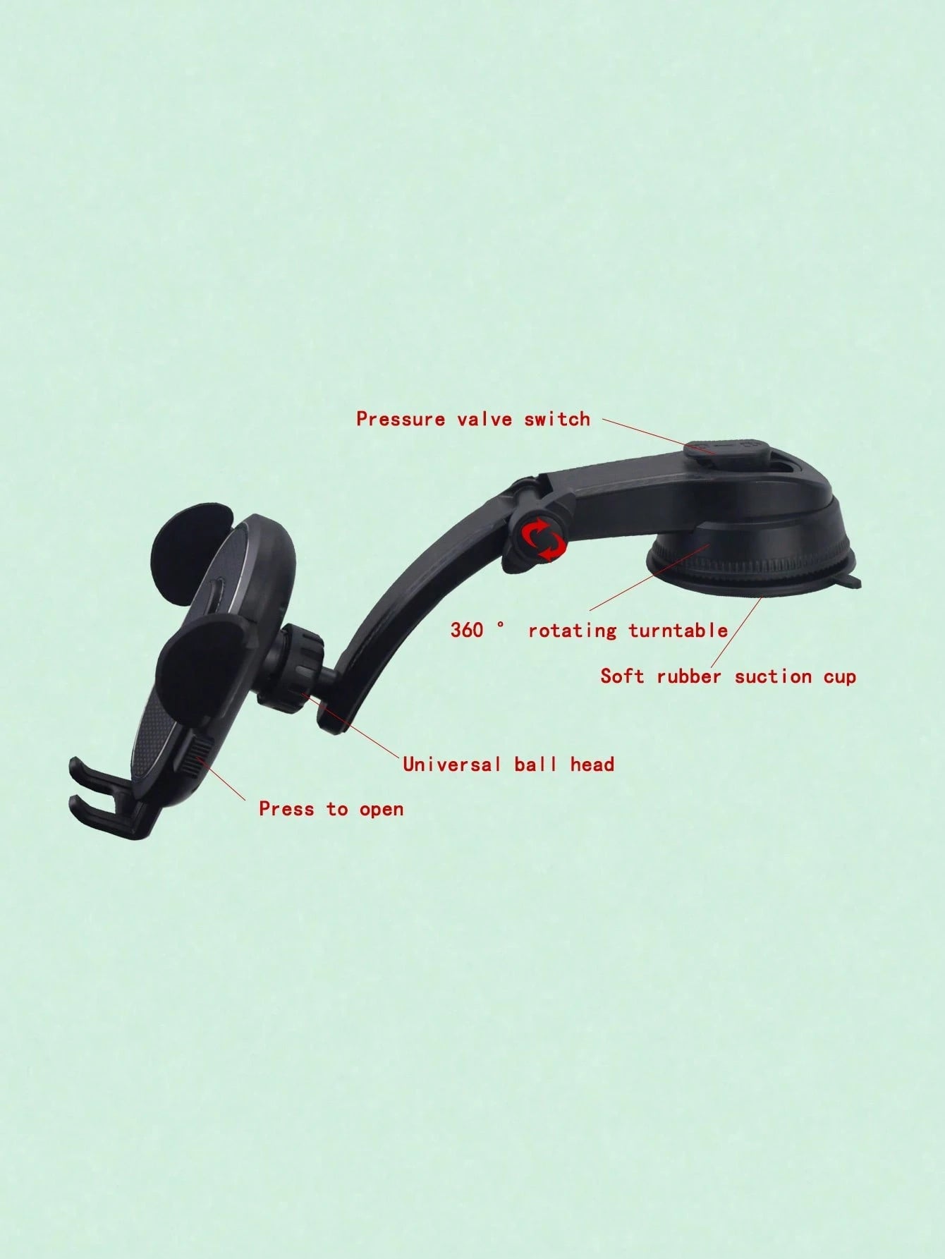 New Car Dashboard Phone Mount, 360 Degree Rotation, Auto Locking, Height Adjustable Compatible With IPhone, Android Phone, Gift For Birthday, Family, Friends Car Accessories, Car Phone Holder