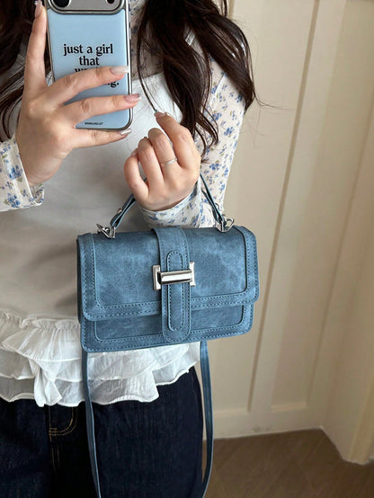 New Fashion Flap Top Handbag, Suitable For Parties, Gatherings, Outings, Vacations, Shopping And Daily Use, Can Store Coins, Phones, Also As Work Bag For White-Collar, College Students And Office Work
