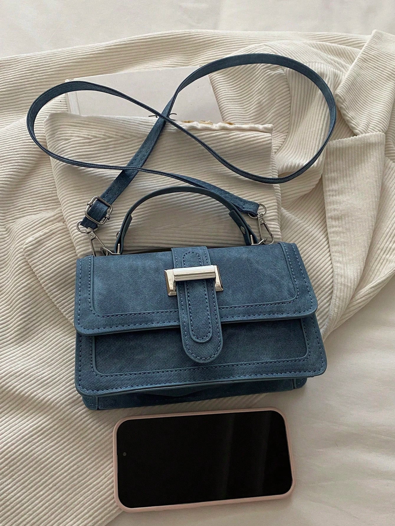 New Fashion Flap Top Handbag, Suitable For Parties, Gatherings, Outings, Vacations, Shopping And Daily Use, Can Store Coins, Phones, Also As Work Bag For White-Collar, College Students And Office Work