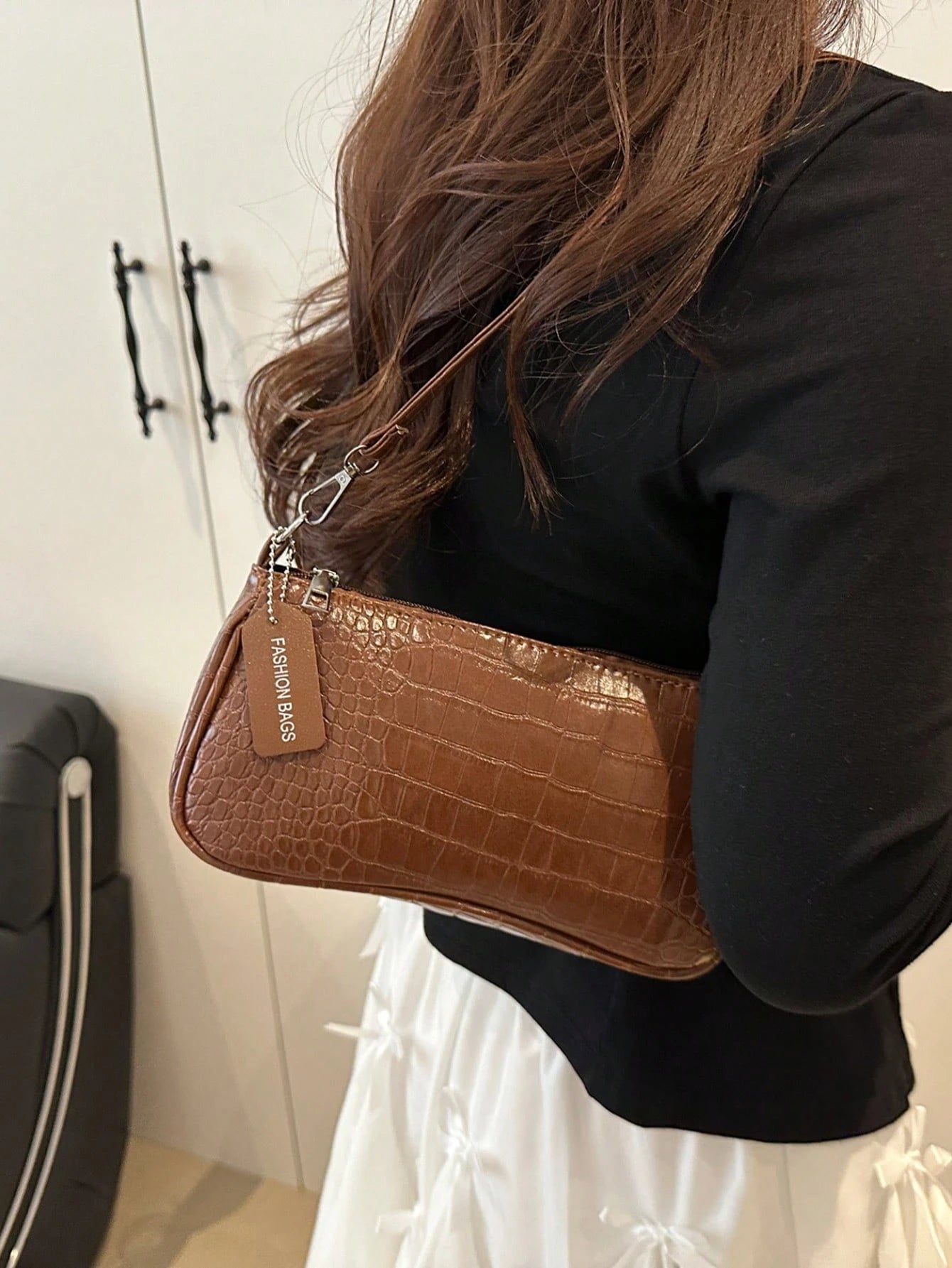 New Fashionable Versatile Chain Strap Shoulder Bag, Underarm Handbag For Women