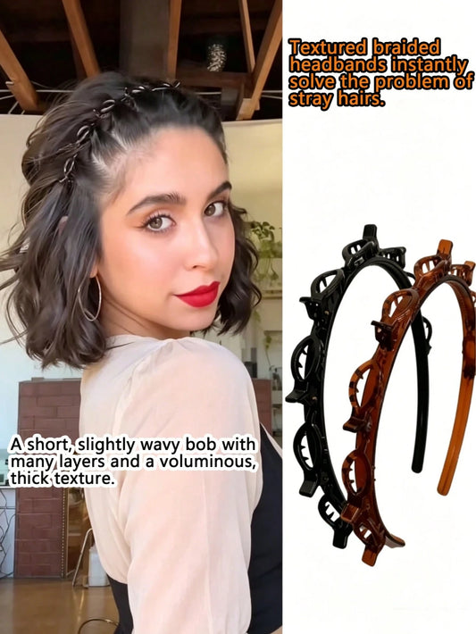 New Korean Style Hollow Woven Headband, Elastic Hair Tie, Bangs Clip, Hair Accessories, Women's Hair Accessories, Hairstyle Styling Tool, Beauty Product, Women's Curly Hair Accessories, Heatless Curls