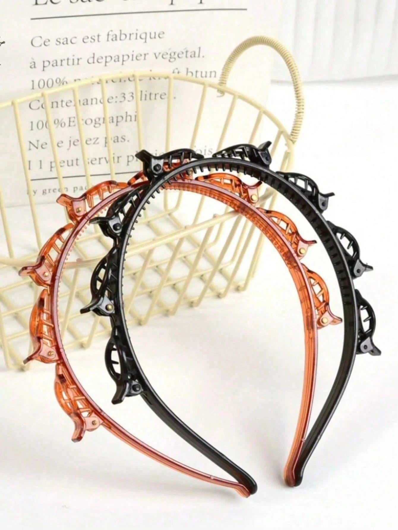 New Korean Style Hollow Woven Headband, Elastic Hair Tie, Bangs Clip, Hair Accessories, Women's Hair Accessories, Hairstyle Styling Tool, Beauty Product, Women's Curly Hair Accessories, Heatless Curls