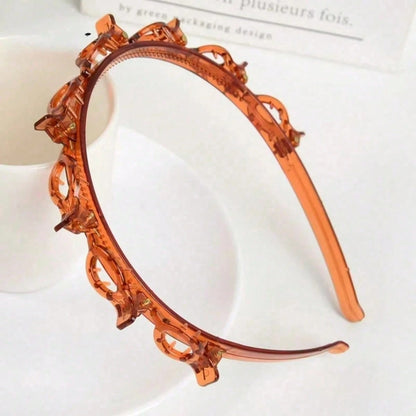 New Korean Style Hollow Woven Headband, Elastic Hair Tie, Bangs Clip, Hair Accessories, Women's Hair Accessories, Hairstyle Styling Tool, Beauty Product, Women's Curly Hair Accessories, Heatless Curls