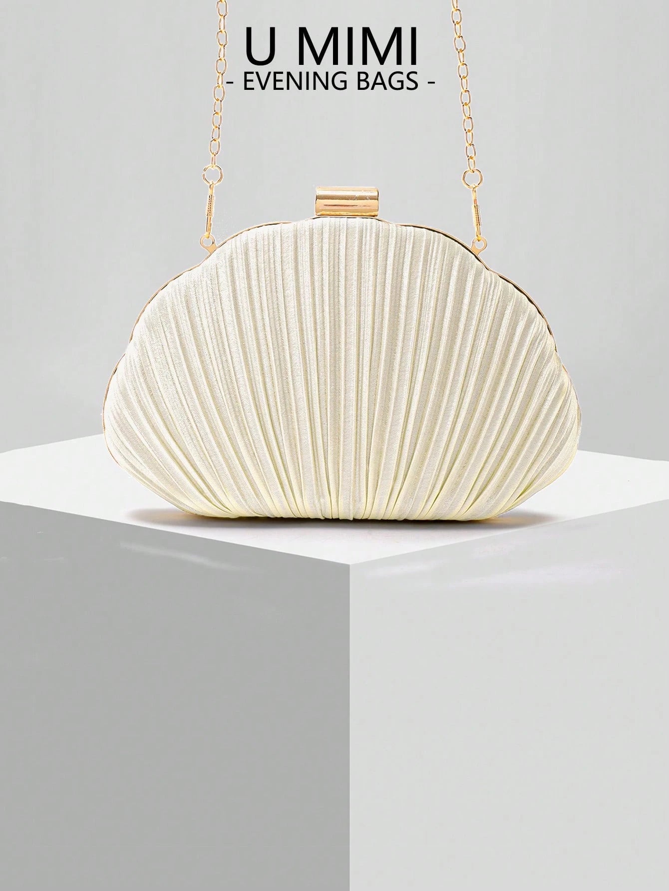 New Romantic Shell Clutch Bag, Ladies Evening Bag, Bridal Bag, Shoulder Bag With Chain, Wedding & Mother's Day Gift