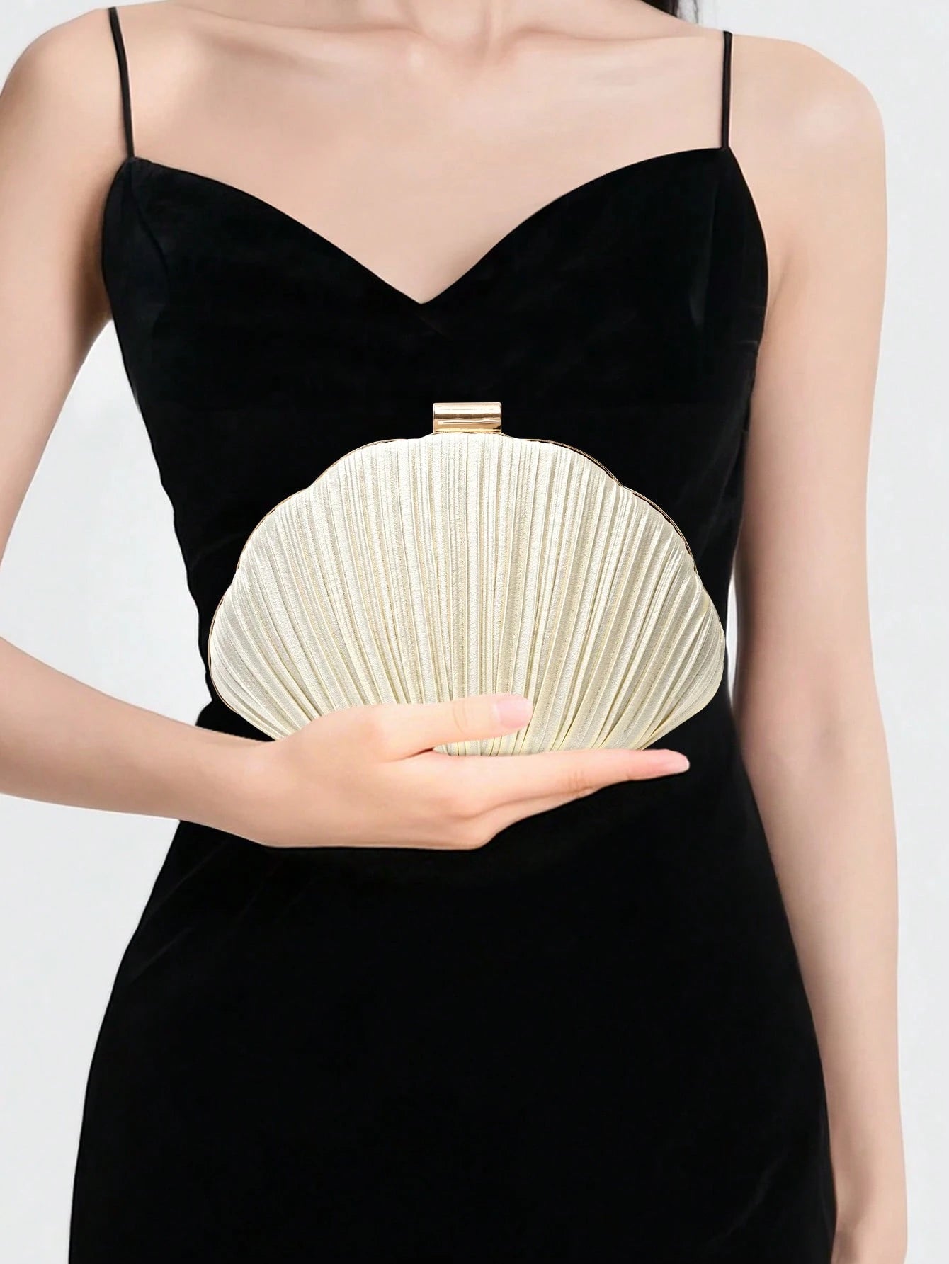 New Romantic Shell Clutch Bag, Ladies Evening Bag, Bridal Bag, Shoulder Bag With Chain, Wedding & Mother's Day Gift