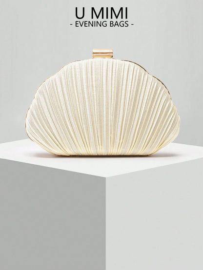 New Romantic Shell Clutch Bag, Ladies Evening Bag, Bridal Bag, Shoulder Bag With Chain, Wedding & Mother's Day Gift