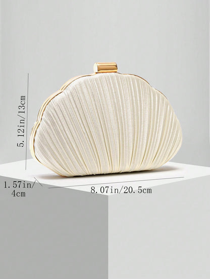 New Romantic Shell Clutch Bag, Ladies Evening Bag, Bridal Bag, Shoulder Bag With Chain, Wedding & Mother's Day Gift