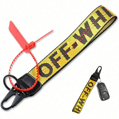 NEW White Compatible Wristband Of Keychain, Car Keychain Wrist Strap – Canvas Key Ring Lanyard For Wallets, Bags, Backpacks & Jeans Accessories