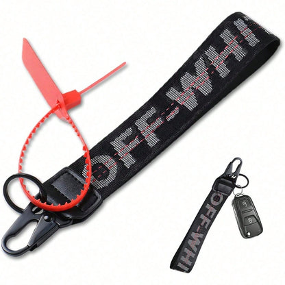 NEW White Compatible Wristband Of Keychain, Car Keychain Wrist Strap – Canvas Key Ring Lanyard For Wallets, Bags, Backpacks & Jeans Accessories