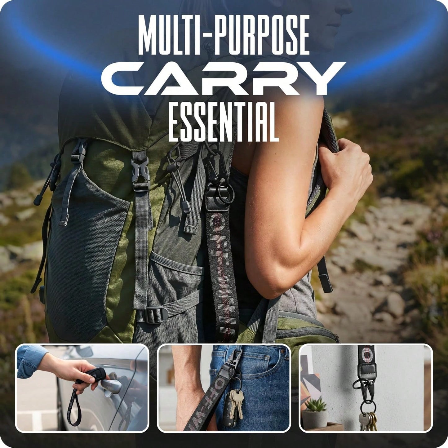 NEW White Compatible Wristband Of Keychain, Car Keychain Wrist Strap – Canvas Key Ring Lanyard For Wallets, Bags, Backpacks & Jeans Accessories