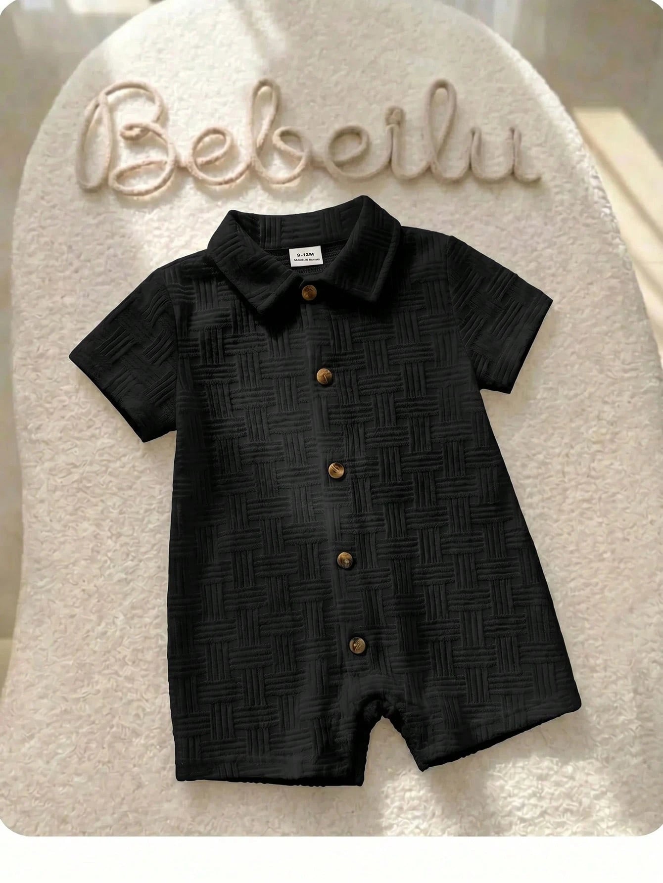 Newborn Baby Boy Summer Cute Knitted Striped Short Sleeve Romper Suitable For Birthday Party Beach, Evening Party, Performance, First Birthday Modest
