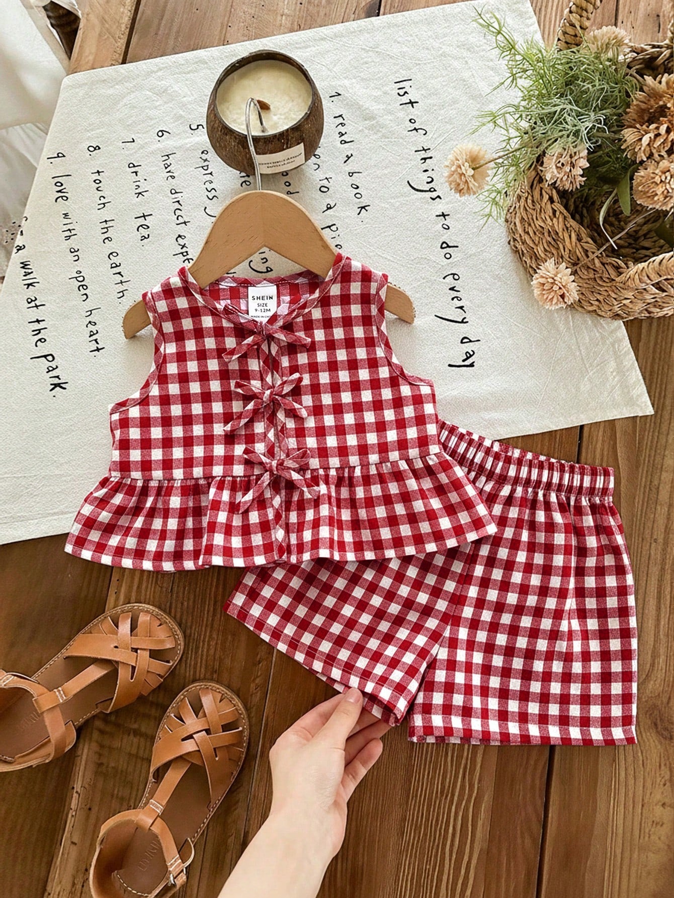 Newborn Baby Girl Vacation Casual Cute Pink&White Striped Bow Decor Tank Top&Shorts Set Summer Clothes Outfit Outfits Girls 2pcs Print
