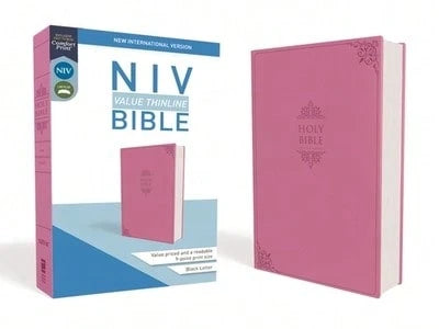 NIV, Value Thinline Bible, Imitation Leather, Pink (Hardcover) By Zondervan