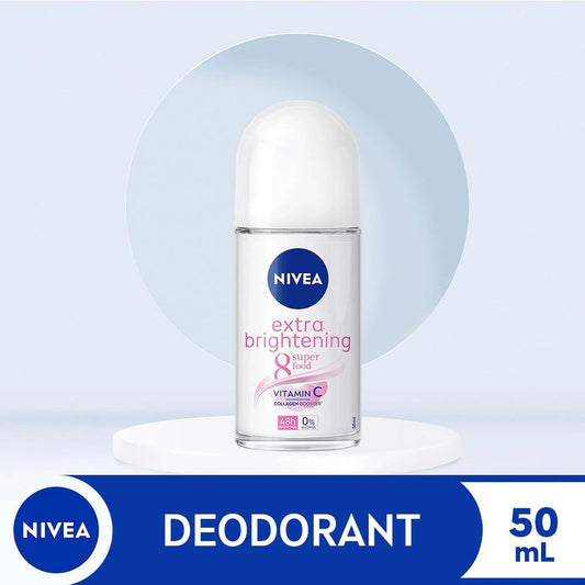 Nivea Deodorant Whitening Extra Brightening Care Vitamin C Anti-Perspirant 48h Roll-On: 50 Ml Free Shipping Pack Of 1