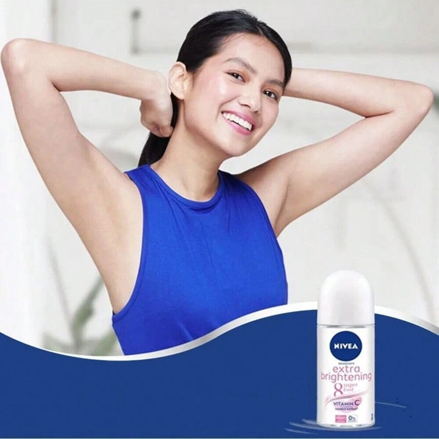 Nivea Deodorant Whitening Extra Brightening Care Vitamin C Anti-Perspirant 48h Roll-On: 50 Ml Free Shipping Pack Of 1