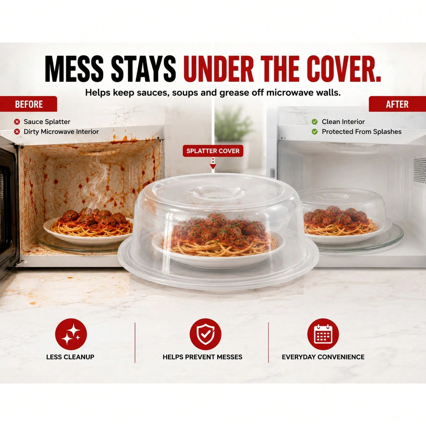 Nordic Ware Microwave Plate Cover, Clear Microwave Splatter Guard Lid With Steam Vents, Microwave Food Cover For Plates, Dishwasher Friendly Kitchen Accessory, Reusable Plastic Microwave Lid For Heati