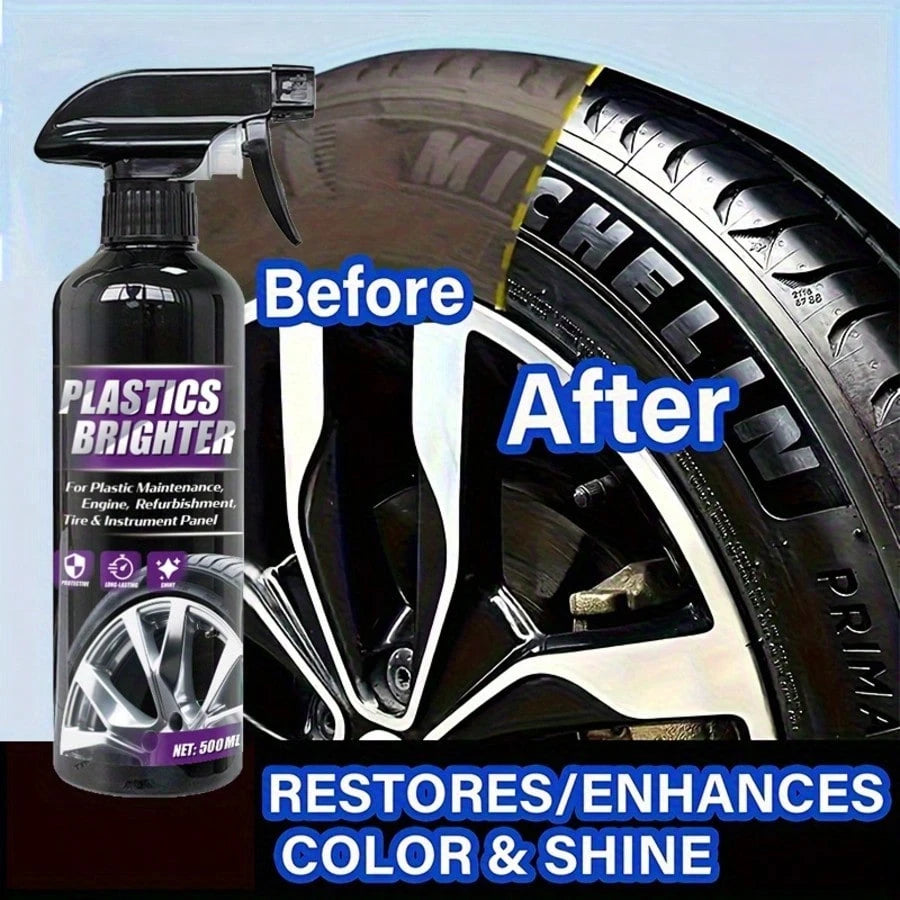 Nuokaiqi All-Season Tire Care Agent- Quick Shine Formula, Suitable For Rubber & Plastic, Long-Lasting Gloss, No Dulling. Car Interior Care Solution, Vehicle Interior Beautification, Stylish Bottle De