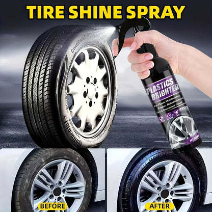 Nuokaiqi All-Season Tire Care Agent- Quick Shine Formula, Suitable For Rubber & Plastic, Long-Lasting Gloss, No Dulling. Car Interior Care Solution, Vehicle Interior Beautification, Stylish Bottle De