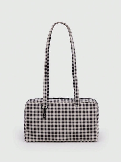 Nylon Bowling Bag, Tote Bag With Key Lanyard Handle, Minimalist Casual Large Capacity Commuter Work Bag, Fashion Polka Dot Shoulder Handbag, Suitable For Daily Wear