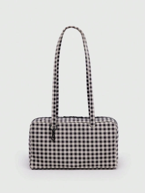 Nylon Bowling Bag, Tote Bag With Key Lanyard Handle, Minimalist Casual Large Capacity Commuter Work Bag, Fashion Polka Dot Shoulder Handbag, Suitable For Daily Wear