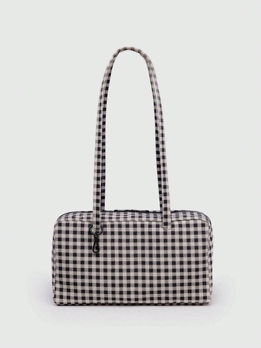 Nylon Bowling Bag, Tote Bag With Key Lanyard Handle, Minimalist Casual Large Capacity Commuter Work Bag, Fashion Polka Dot Shoulder Handbag, Suitable For Daily Wear