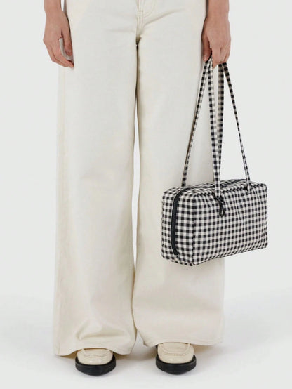Nylon Bowling Bag, Tote Bag With Key Lanyard Handle, Minimalist Casual Large Capacity Commuter Work Bag, Fashion Polka Dot Shoulder Handbag, Suitable For Daily Wear