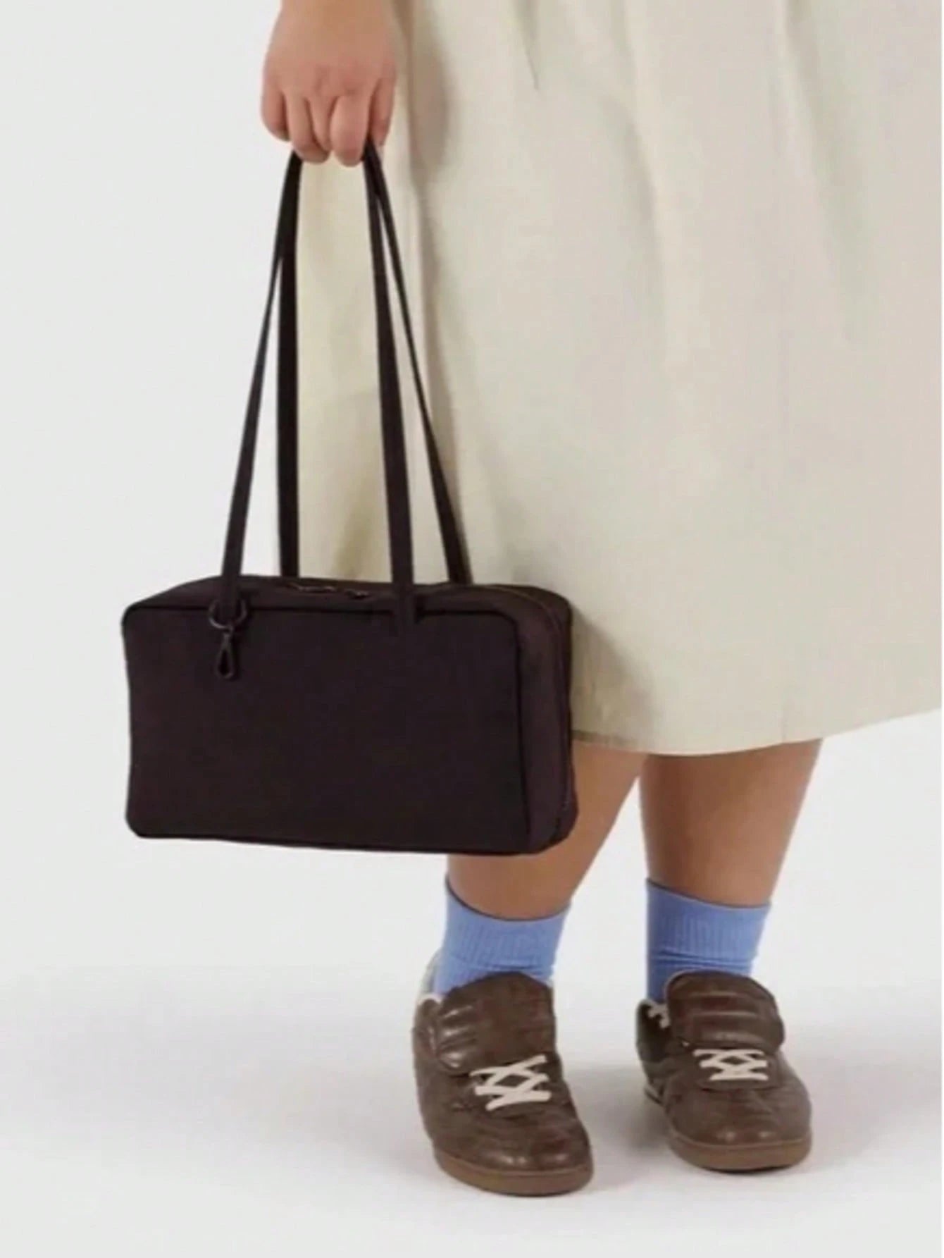 Nylon Bowling Bag, Tote Bag With Key Lanyard Handle, Minimalist Casual Large Capacity Commuter Work Bag, Fashion Polka Dot Shoulder Handbag, Suitable For Daily Wear