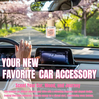 Osmore 4 Pack Car Air Freshener Diffuser, Hanging Fragrance Oil Pendant For Car, Long-Lasting Soft Floral-Fruity Scent, Cozy Romantic Drive Mood Booster, Cherry Blossom & Honey Pear, Car Mirror Hangin