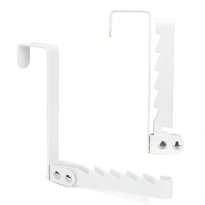 Over The Door Hooks Hanger, 2 Packs Collapsible Folding Over The Door Organizer Rack Space Saving Hanging Storage Hanger For Clothes, Coats, Towels For Bedroom Bathroom (White/Black)