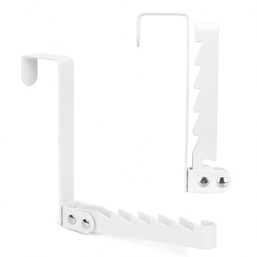 Over The Door Hooks Hanger, 2 Packs Collapsible Folding Over The Door Organizer Rack Space Saving Hanging Storage Hanger For Clothes, Coats, Towels For Bedroom Bathroom (White/Black)