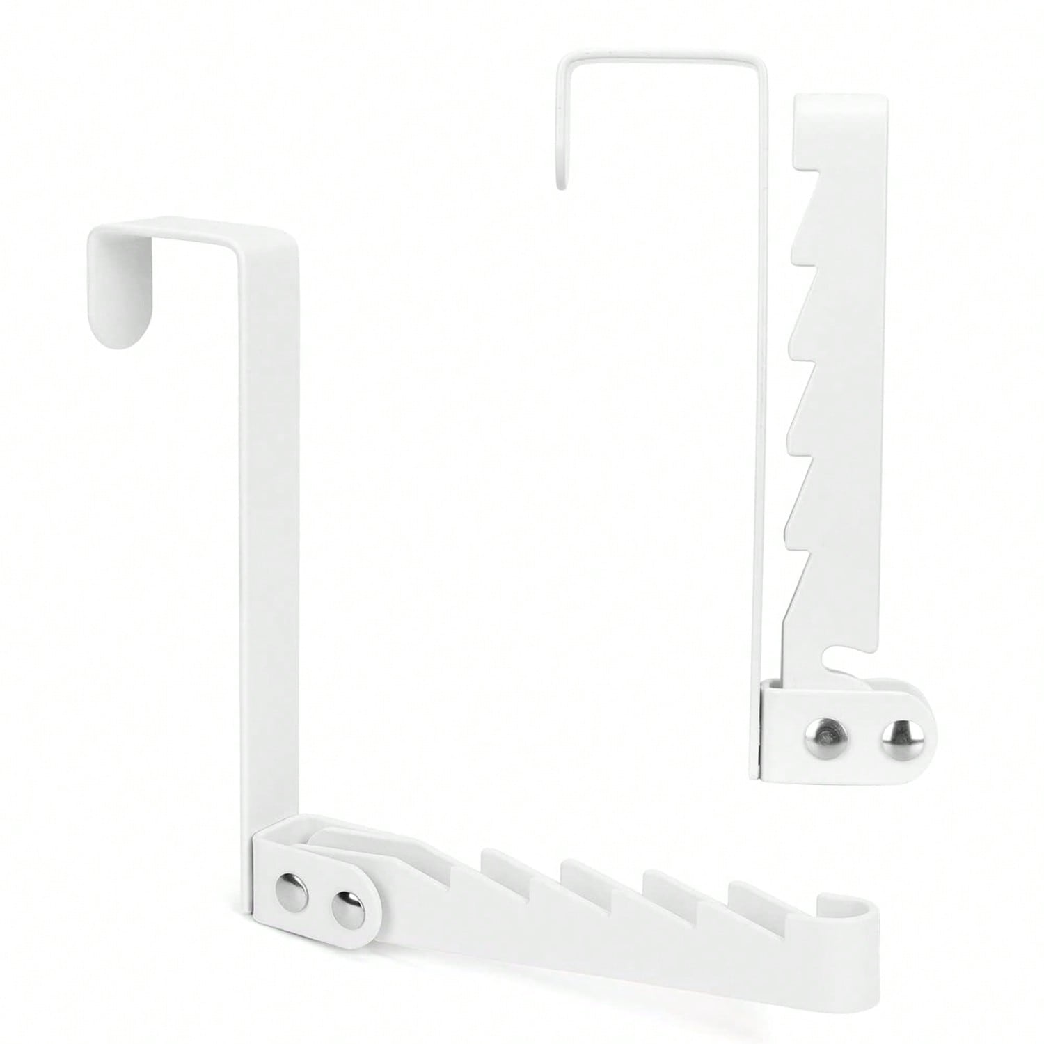 Over The Door Hooks Hanger, 2 Packs Collapsible Folding Over The Door Organizer Rack Space Saving Hanging Storage Hanger For Clothes, Coats, Towels For Bedroom Bathroom (White/Black)