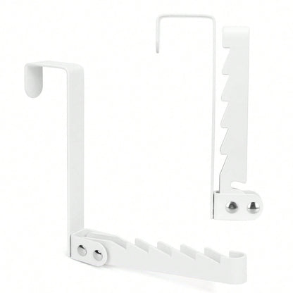 Over The Door Hooks Hanger, 2 Packs Collapsible Folding Over The Door Organizer Rack Space Saving Hanging Storage Hanger For Clothes, Coats, Towels For Bedroom Bathroom (White/Black)