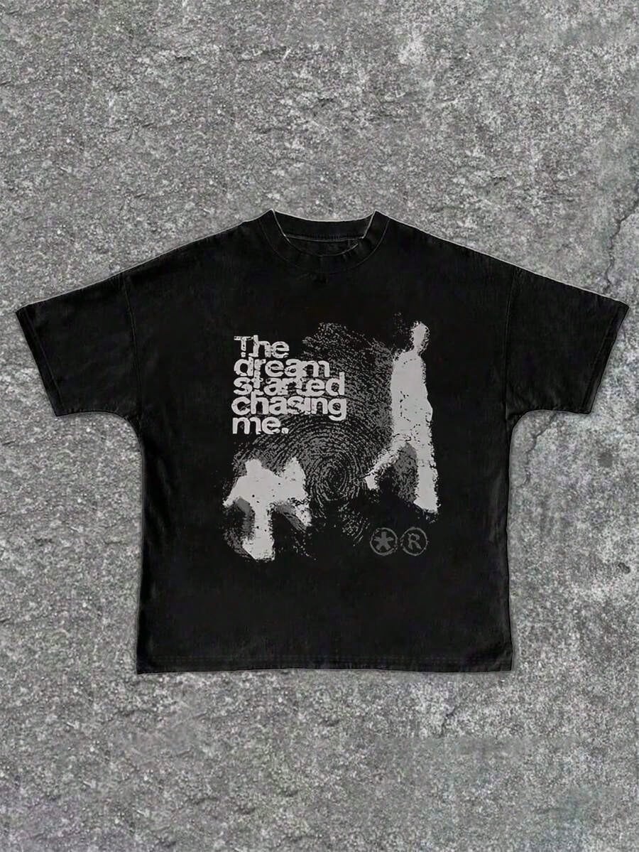 Oversized Tween Girl Cotton Clothes, Y2K-Inspired Letter Print T-Shirt- Casual Crew Neck, Short Sleeve, Perfect For Spring/Fall, Fashion