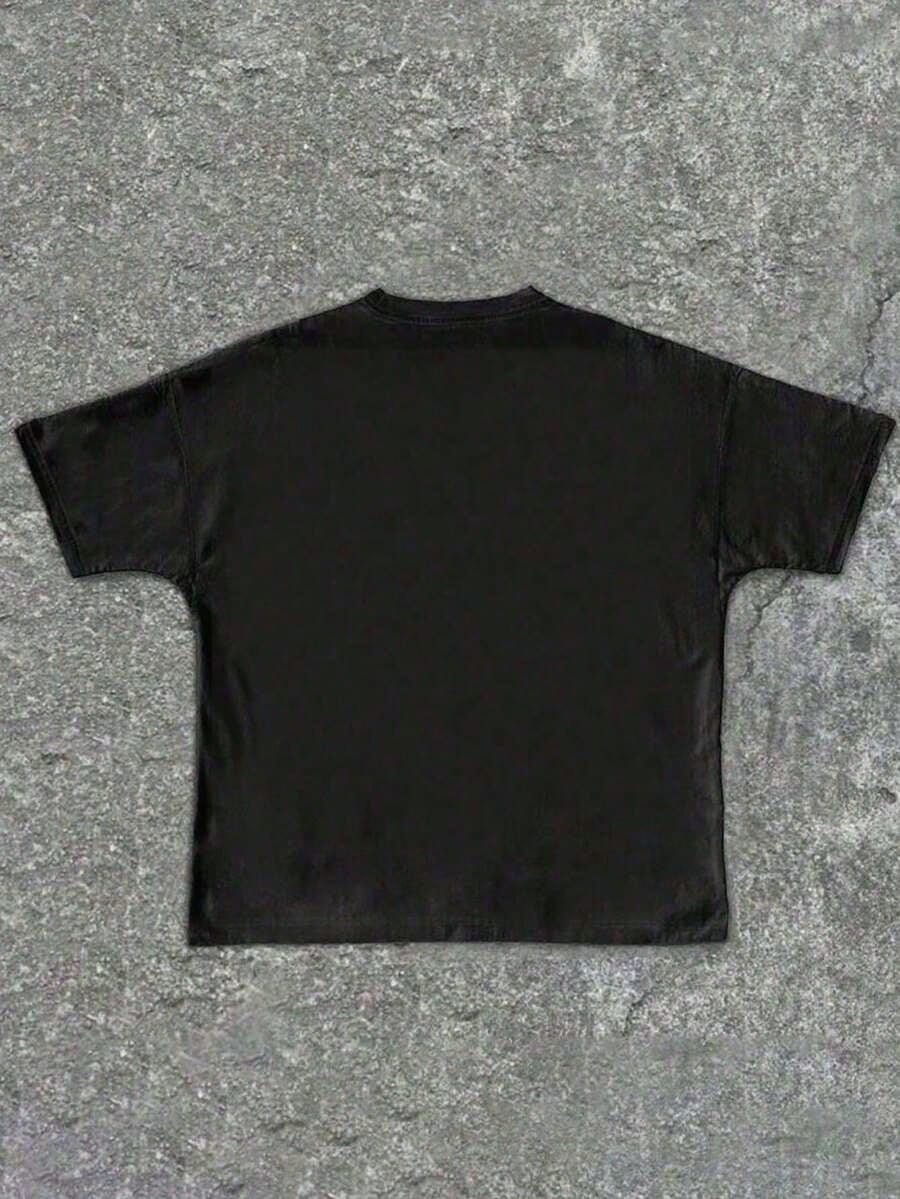 Oversized Tween Girl Cotton Clothes, Y2K-Inspired Letter Print T-Shirt- Casual Crew Neck, Short Sleeve, Perfect For Spring/Fall, Fashion