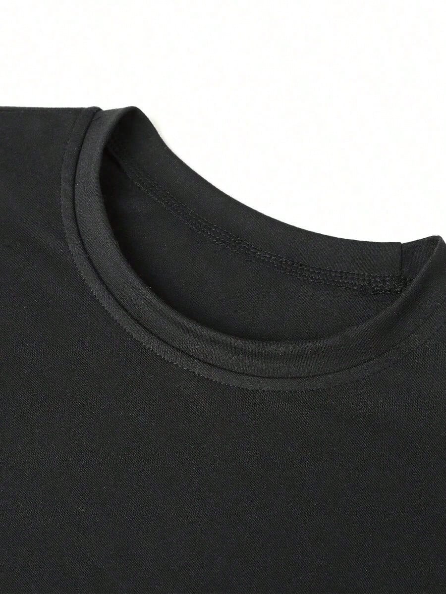 Oversized Tween Girl Cotton Clothes, Y2K-Inspired Letter Print T-Shirt- Casual Crew Neck, Short Sleeve, Perfect For Spring/Fall, Fashion
