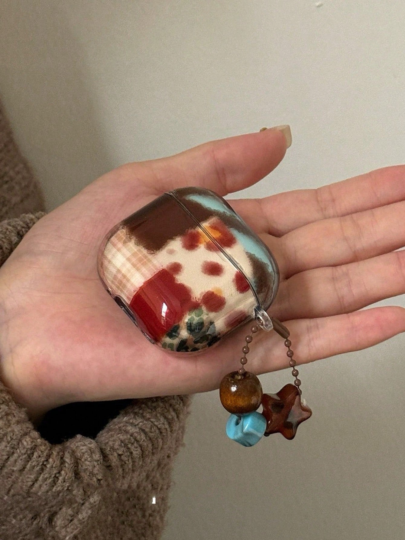 Patchwork Elements Shockproof Bluetooth Earphone Cases Plaid Leopard Print Color Block 4/Pro 3/Pro 2 Earphone Case Protective Cover Compatible With Apple 2/3 Stylish Earphone Accessories Birthday Gift