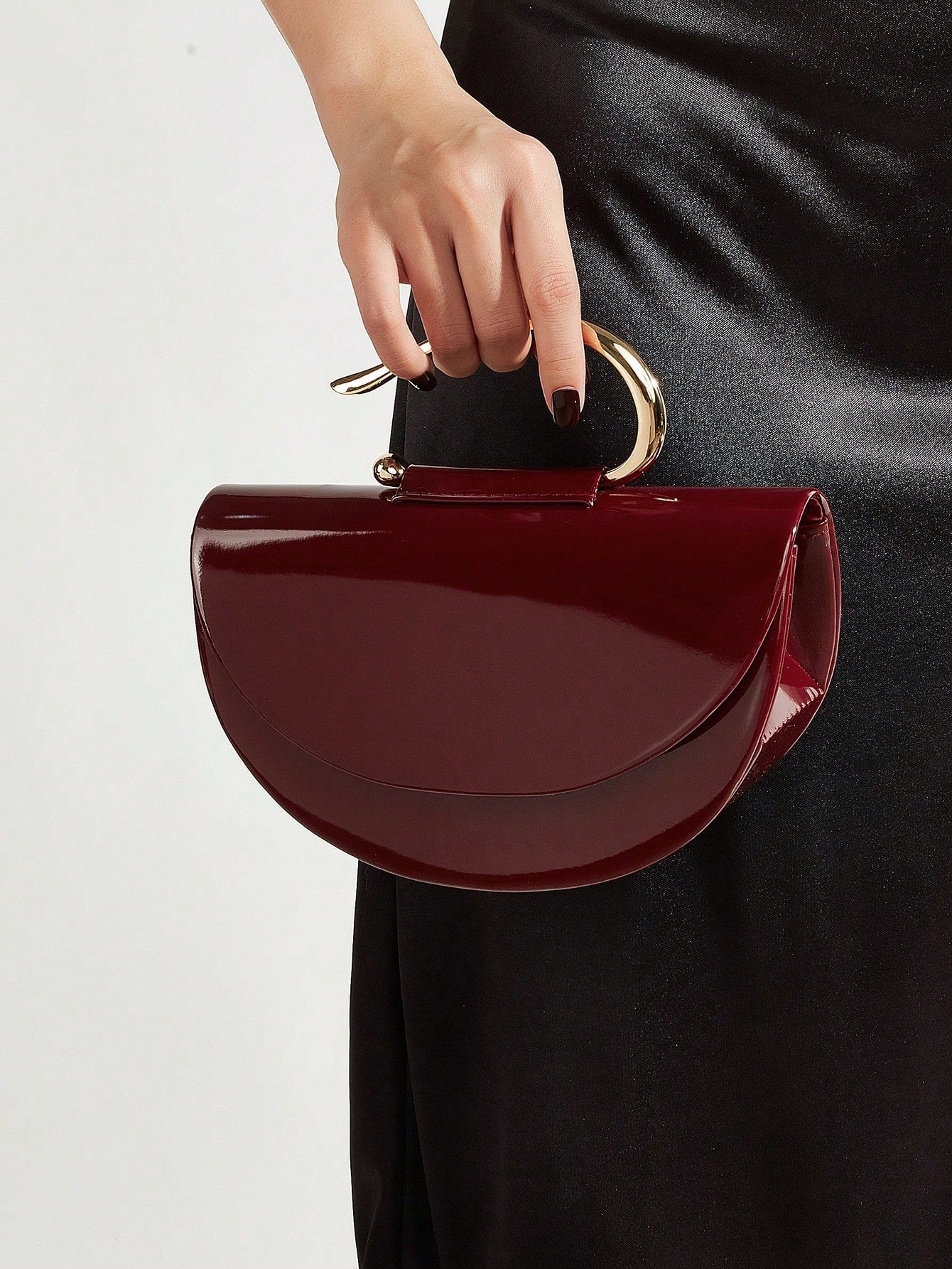 Patent Leather Women's Handbag, Chain Clutch, Party Evening Bag For Weddings, Balls And Banquets, Versatile Handbag For Formal Occasions
